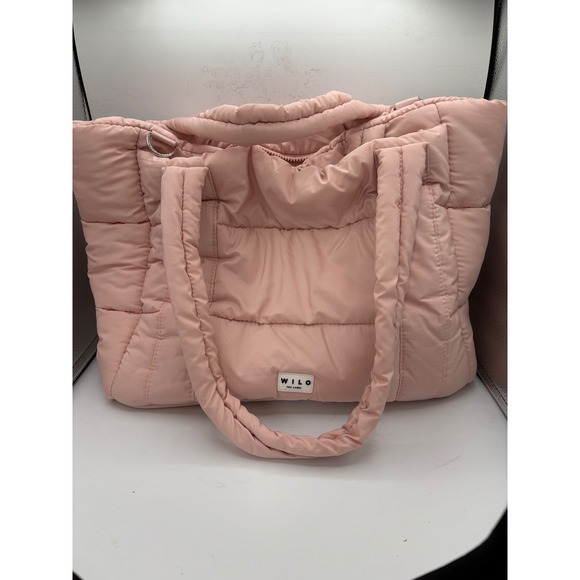 Wilo The Label Handbags - WILO THE LABEL Puffer Tote Bag Blush Pink Quilted Nylon Oversized no strap